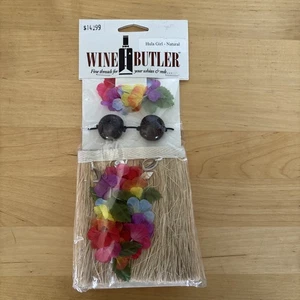 Falda Natural Wine Butler Hula Girl Lei Shells Hawaii - Imagen 1 de 3