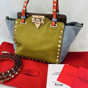 Valentino Women Bag Rare Rock Studs Shoulder 2Way Multicolor Limited Edition VH - Picture 1 of 17
