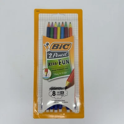 8 pack BIC Xtra-Fun #2 Pencils, HB Break-Resistant Lead, Assorted Colors - Image 1 of 4