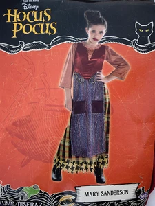Hocus Pocus Mary Sanderson Niña Talla M, L, XL Disfraz Disney Película Vestido, NUEVO - Imagen 1 de 9