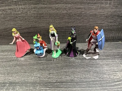 Disney MALÉFICA Bella Durmiente Juguete PVC Figura Lote De 5 Princesa Príncipe Foto 1 de 4