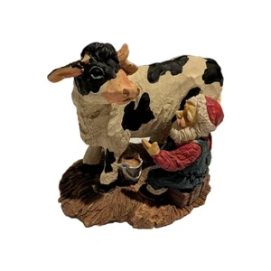 Vintage Santa Milking A Cow Figurine - Picture 1 of 7