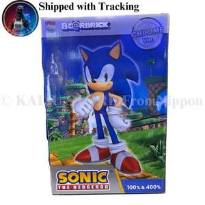 BE@RBRICK SONIC THE HEDGEHOG CHROME Ver. 100% & 400% SEGA STORE Exclusive Japan - Picture 1 of 4