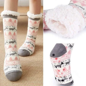 Women Men Slipper Winter Socks Fluffy Non Slip Warm Fleece Lined Bed Floor - Bild 1 von 14