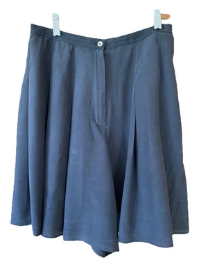 Pantalones Cortos Vintage Levante Negro Seda Talla 10 28” Cintura Forrados Bolsillos Foto 1 de 4