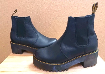Dr Martens Rometty Women's Black Leather Chelsea Platform Boots New US 10 - Image 1 of 4
