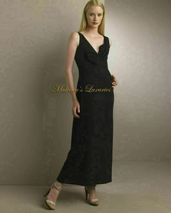 VESTIDO CHLOE LAZO DELANTERO NEGRO VESTIDO LARGO ESCOTE EN V $2,295 FR 36 US 4 - Imagen 1 de 8