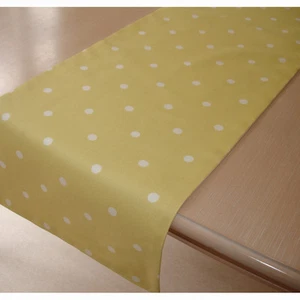 SMALL Table Runner 3ft Yellow White Polka Dots 36" Lemon Baby Nursery Coffee - Picture 1 of 3