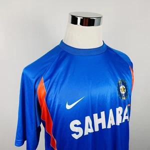Nike XL Sahara India Cricket Jersery Shirt Dri Fit Short Sleeve Crew Neck - Picture 1 of 4