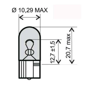 246510280 RMS - Glühbirne Orange 12V 5W w2 1X9 5d - Bild 1 von 1