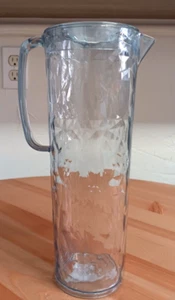 Daiso Pitcher Container Large Tall Clear Textured Hard Plastic 10x3.5 in Kitchen - Picture 1 of 5