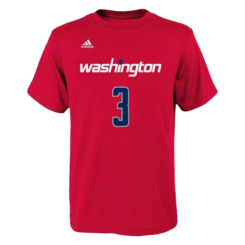 Adidas Youth Red Washington Wizards Bradley Beal#3 Name&Number Shirt Red-Small Cover