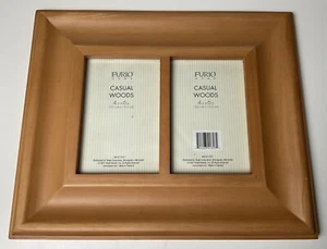 Furio Wall Collection Double Picture Frame for 4x6” Photos Solid Wood 2 lbs 2 Oz - Picture 1 of 18