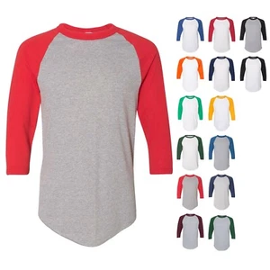 Augusta Sportswear Three-Quarter Raglan Sleeve Baseball Tee Jersey Shirt 4420 - Picture 1 of 15