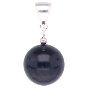 Colgante De Azul Ojo de Tigre Gato 925 Plata Bola Azul Oscuro Liso Mujer - Imagen 1 de 1