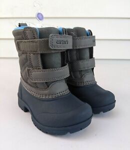 NWT! Carter's Deltha Lined Winter Boots Waterproof Shell Toddler Boys Size US 6M