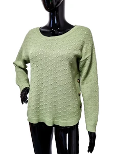 Fat Face Strickpullover salbeigolivgrün seitlich geknöpft Gr. UK 12 strukturiert - Bild 1 von 10