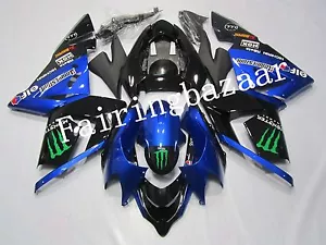 Fit for 2004 2005 ZX10R Black Blue ABS Injection Mold Bodywork Fairing Kit - Foto 1 di 6