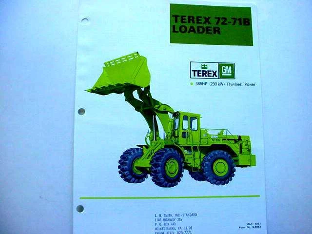Terex 72-61 & 72-71B Wheel Loader Literature - Image 1 of 2
