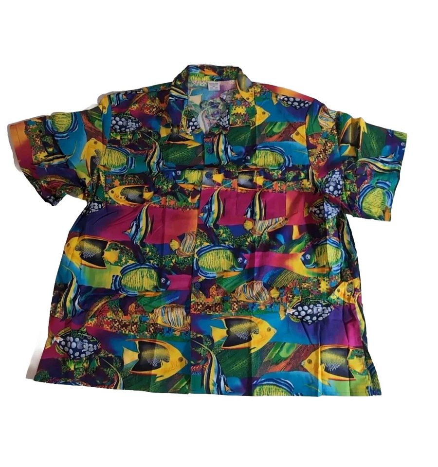 Fashion Seal Tropical Fish Top Scrub Size XL Bright , Superior Uniform  - Image 1 of 4