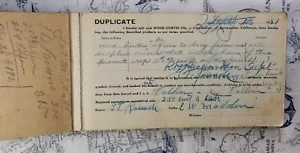 Libro de formulario de compra original Wood-Curtis Co. Sacramento 1921 mayorista de comestibles - Imagen 1 de 8