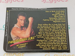 PARATROOPER GUILE 1994 STREET FIGHTER MOVIE GI JOE COBRA FILECARD - Bild 1 von 1