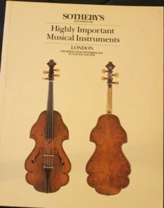 Catalogue, Sotheby's Musical Instruments London Thursday 22nd November 1984 - Picture 1 of 9