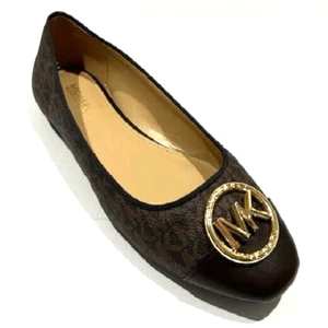 Michael Kors Lillie Ballet Flat Women's MK Logo Brown(PV23G)Various Size - Picture 1 of 4