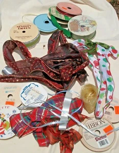 Craft Novelty Decorator Ribbons Lot of 14 Spools and Pieces (Bbx-404) - Picture 1 of 3