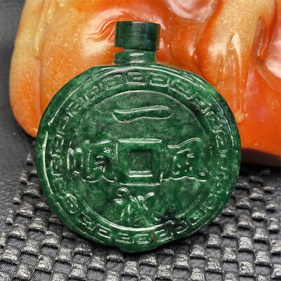 China,jade,pure Manual Carving,Jadeite Jade ,pendant Snuff Bottle  AA06 • 12.01$