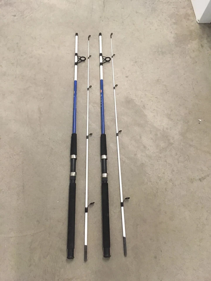 2 Shakespeare Tiger Spinning Rods 7’ Fresh/Saltwater Catfish Med BLUE (v)F - Image 1 of 4