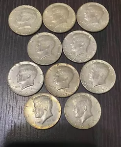 KENNEDY HALF DOLLARS 1967 COINS - set of 10 - AU(About Uncirculated) 40% Silver - Picture 1 of 2