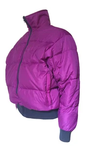 Columbia Women's Puffer Coat Size  M Reversible Down Jacket Navy and Purple VTG - Picture 1 of 12