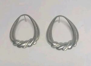 Sterling Silver Twisted Hoop Earrings - Picture 1 of 3