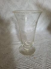 15cm Vase Leaf  and Grape etched in glass