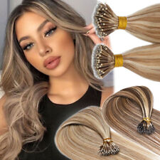 1G THICK 100% Remy Human Real Hair Extensions Nano Ring Bead Loop Tip Full Head