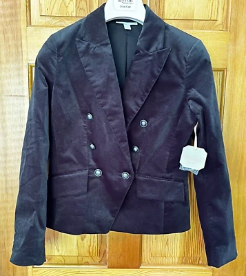 Ryegrass женщин черный бархат Blazer куртка Sz 6 Moto Mobwife официальный вечер рок - Изображение 1 из 4