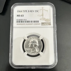 1964 Typ B Rev 25c Ms 63 NGC - Bild 1 von 2