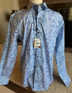 Robert Graham LINDRUM Paisley Floral Print Cotton Shirt Men’s Small - Picture 1 of 8
