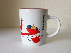 Starbucks Kaffeetasse Becher 9 oz rot Vogel Band Ornament - Bild 1 von 6