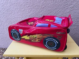 Disney Pixar Cars Lightning McQueen 3D Rolling Suitcase, Bag-Kids, travel, toys - Picture 1 of 8