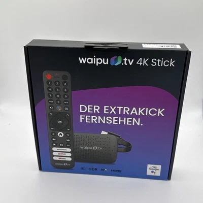 Waipu.TV 4K Stick inkl. Fernbedienung Streaming Stick  Schwarz NEU OVP - Bild 1 von 2