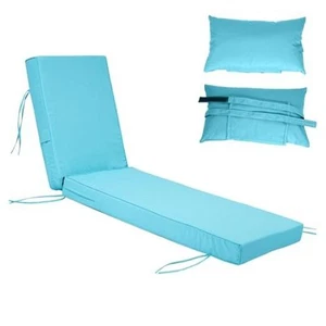 Chaise Lounge Cushions Outdoor with PP Cotton Pillow, Waterproof Chair - Picture 1 of 7