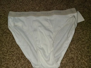 Men's Vintage Polo Ralph Lauren Ribbed Brief Color White Size XL rn15763 - Picture 1 of 2