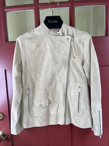 Vintage Abercrombie Fitch Wildleder Jacke Damen S Cropped Distressed Moto Biker - Bild 1 von 10