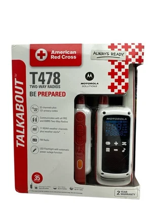 Motorola Solutions Talkabout Red Cross Two Way Radios T478 New - Image 1 of 4