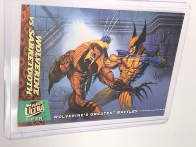 1994 FLEER ULTRA X-MEN MARVEL Wolverine Vs Sabretooth Card #137 - FREE SHIPPING - Image 1 of 2
