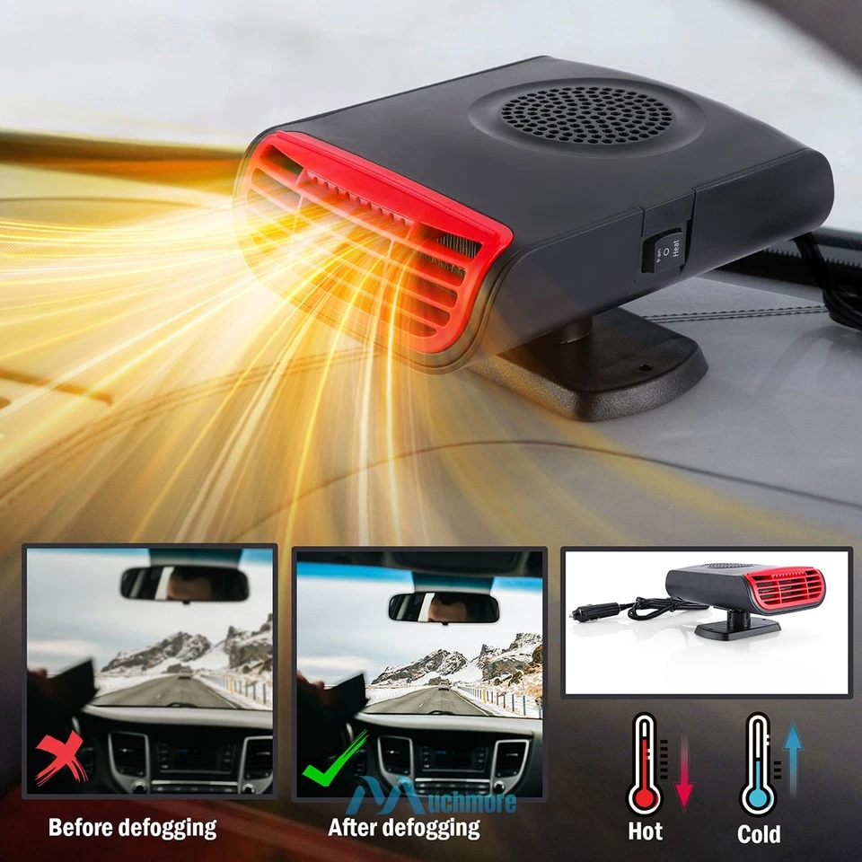 Ventilador Calentador Coche 150W 12V Calefacción Automática Desempañamiento Rápido Calefacción Purificador de Aire para Coche Foto 1 de 4