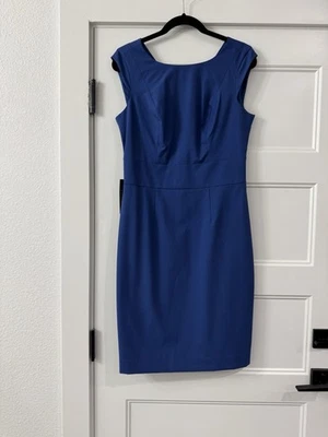 Vestido The Limited Nuevo con Etiquetas Azul Carrera Manga Gorra Hasta la Rodilla Talla 8 Alto Mediano Foto 1 de 4