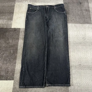 Y2K Nautica Baggy Wide Leg Jeans Mens Size 40X30 Black Denim Grunge Skater - Picture 1 of 9